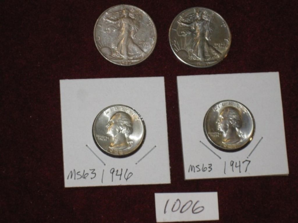 Silver Walking Liberty Halves: 1937s VF25 and 1941