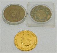 3 Political Coins - George Wallace, Chicago Mayor