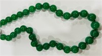 LARGE ROUND GREEN BEADED NECKLACE