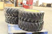 (4) Camso 10-16.5 Skid Steer Tires on Rims
