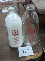 Pair of IXL Creamery Quart Milk Bottles
