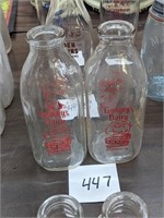 Pair of Gnagey's Dairy Meyersdale, PA Milk Bottles