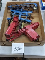 Lot of Vintage Metal Farm Implement Toys