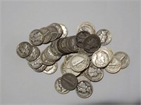 $5.00 Silver dimes in 1960 Mercury