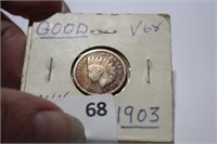 1903 & 1904 Indian head pennies VG