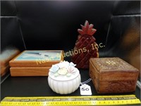 trinket boxes & pineapple puzzle box