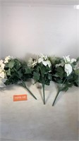 White Poinsettia Floral Picks NWT