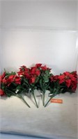 Red Poinsettia Floral Picks NWT
