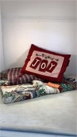 Christmas Pillow, Blanket and Tablecloth