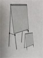Staple Dry Erase Easel with Silver Steel Supports