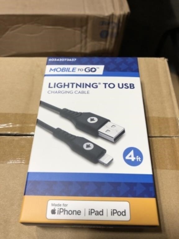 14 Cases of 4 Lightning To USB Charging Cables