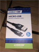 18 Cases of 4 Micro-USB Braided Charging Cables