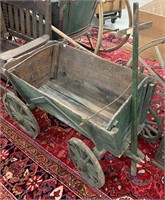 Antique Green Painted Hay Wagon