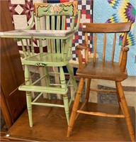 (2) Antique High Chairs