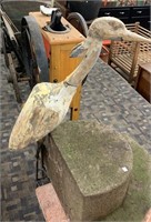 Primitive Wooden Carved Heron