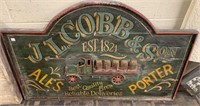 Paint Decorated Wooden Trade Sign (Jj. Cobb &