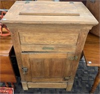 Antique Oak Lift Lid Ice Box