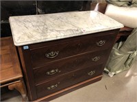 c.1870’s Antique Dresser with Marble Top - Offset