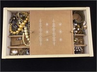 Costume jewelry collection in box