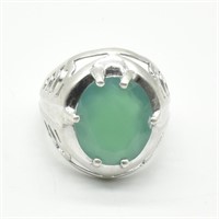 Silver Green Onux(8.1ct) Ring