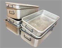 (2) Stacks of mostly aluminum roast pans