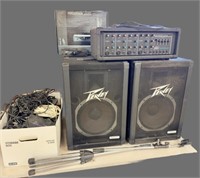 Audio system. 4 Peavey 112 DL speakers, a Peavey
