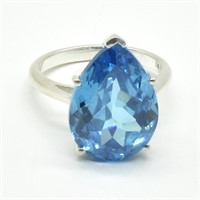 Silver Swiss Blue Topaz (9.2ct) Ring