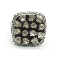 Silver Rose Cut Diamond(1.5ct) Ring