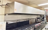 22' long stainless steel hood system with Range