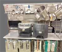 Stainless steel workstation with pot hanger