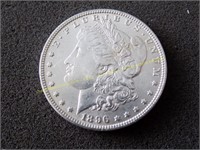 Uncirculated 1896 Morgan silver dollar