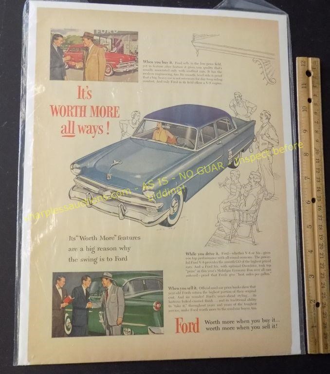 Vintage automobile advertising poster  Ford
