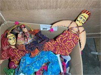 LARGE BOX WITH VARIOUS DOLLS