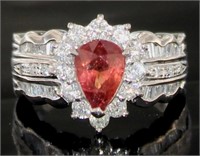 Platinum 2.76 ct GIA Pink Sapphire & Diamond Ring