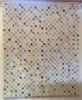 HAND STITCHED QUILT W/ ROD CRYSTAL BALL SIDE,