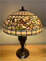 STAINED GLASS LAMP 2 BULB 21" H X 16" W