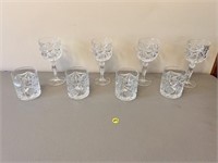 4 Crystal Rock Glasses & 4 Crystal Goblets