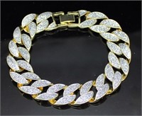 Frosted Glitter Miami Cuban Curb Link 14k Gold Pl8