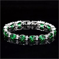 CZ Tennis Chain Bracelet Green Crystal Bangles