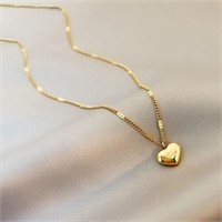 Charm 18k Gold Plated Heart Pendant Necklace
