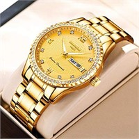 Classic Diamond Gold Watches for Men Men's Gold Wa