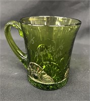 Victorian Green Glass Souvenir Mug "Maude" 1903
