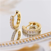 Gold Huggie Earrings for Women 14K Real Gold Plat