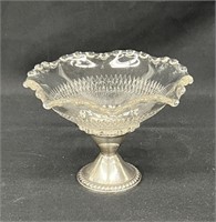 Crystal Compote w/ Sterling Weighted Base 4.5"