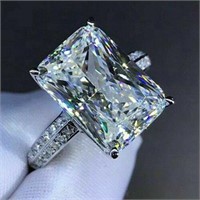 Women Silver Plated Rings White Sapphire Ring