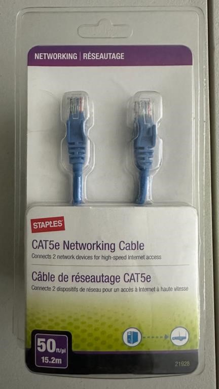 staples cat5e networking cable 50'