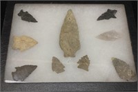 9 VTG. NATIVE AMERICAN INDIAN ARROWHEADS, POINTS