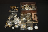 Huge Watch Maker Lot; accumulation of parts,