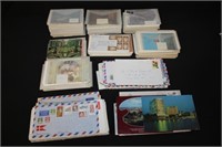 Box lot; used postal covers & postcards US and