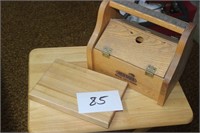 Shoe shine box & cutting board